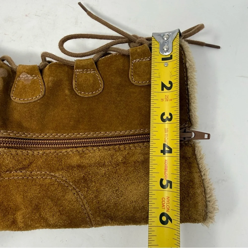 Vtg Baretraps Y2K Tan Genuine Suede Faux Fur Lining Wedge Boots Women’s US 8.5 M - Picture 13 of 15